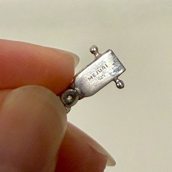 Mejuri White Sapphire & Sterling Silver Tennis Bracelet - 6” - Picture 4 of 7